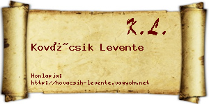 Kovácsik Levente névjegykártya